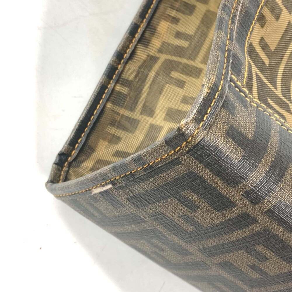 FENDI Brown Leather Zucca Shoulder Bag - Picture 8 of 14